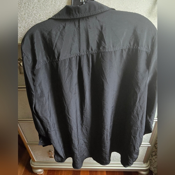 N̈WOT!  Old Navy Black Long Sleeve Button Up Shirt size XXL - Picture 4 of 6